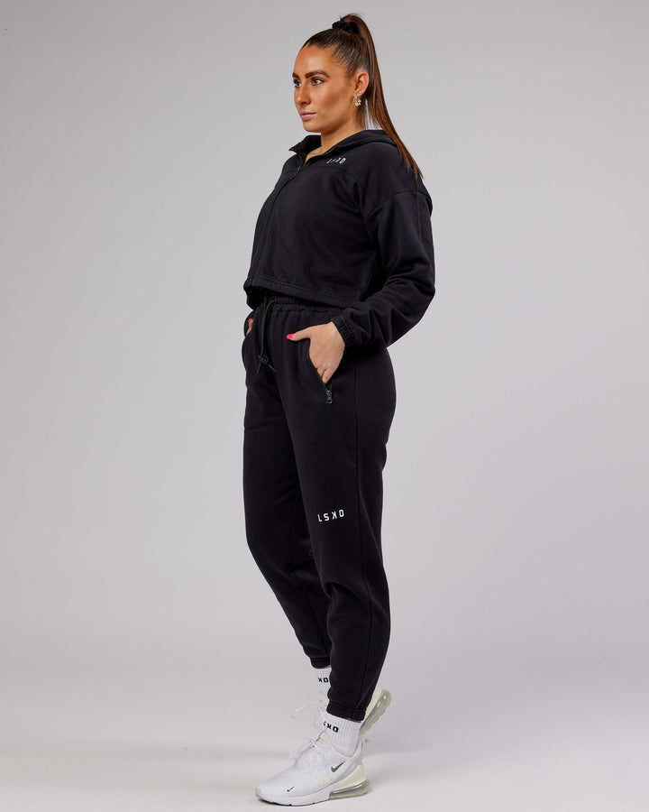 Bridge Zip Through Hoodie - Black