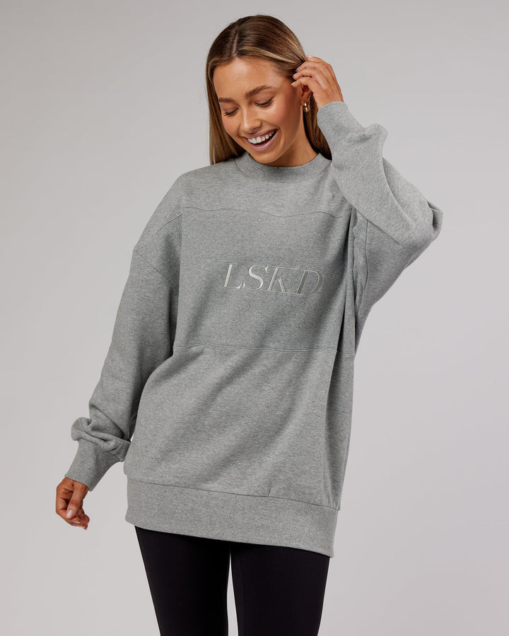 Unisex Off Duty Sweater Oversize - Lt Grey Marl