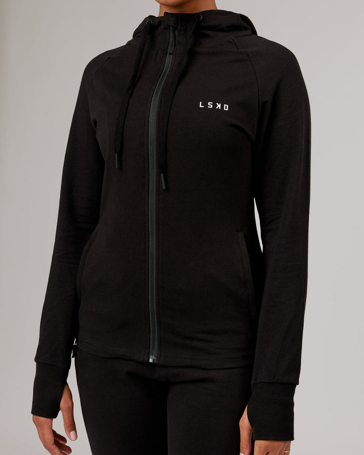 PB Zip Through Hoodie - Black-Tonal