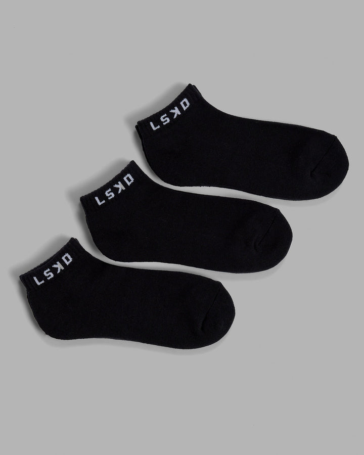 Daily 3 Pack Ankle Sock - Black