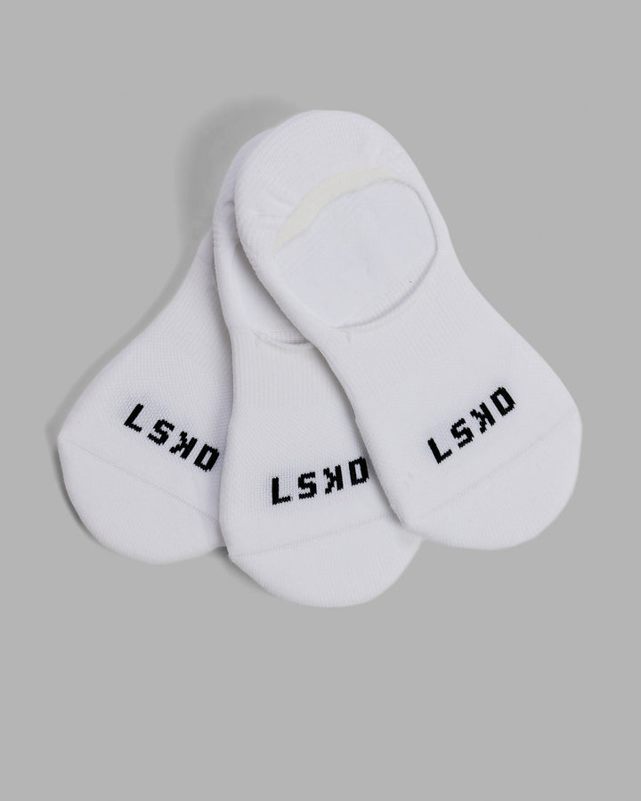Performance No Show 3 Pack Sock - White