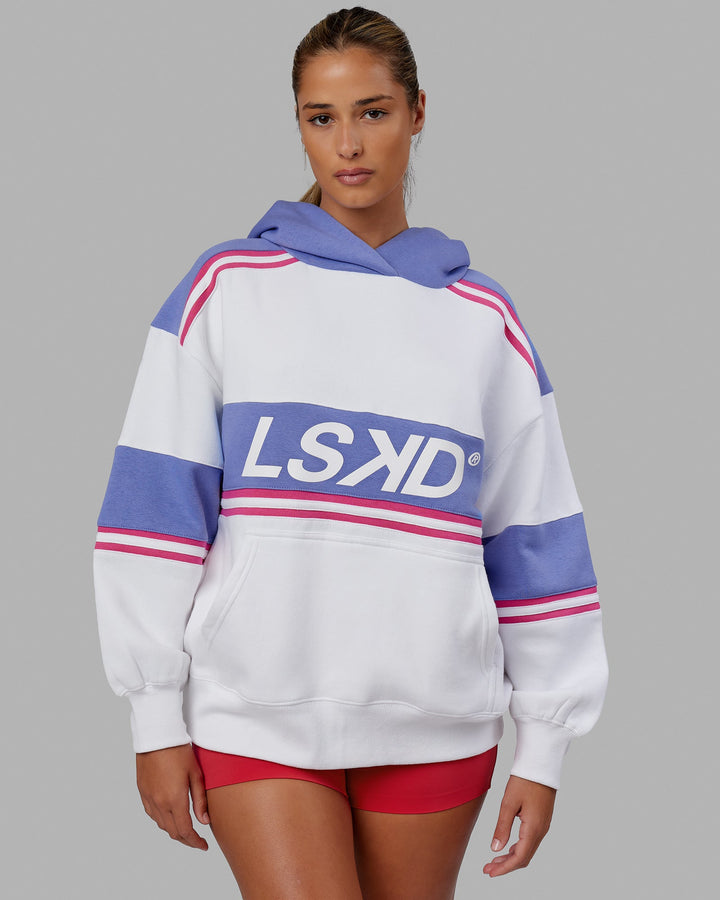 Unisex A-Team Hoodie Oversize - White-Cornflower Blue