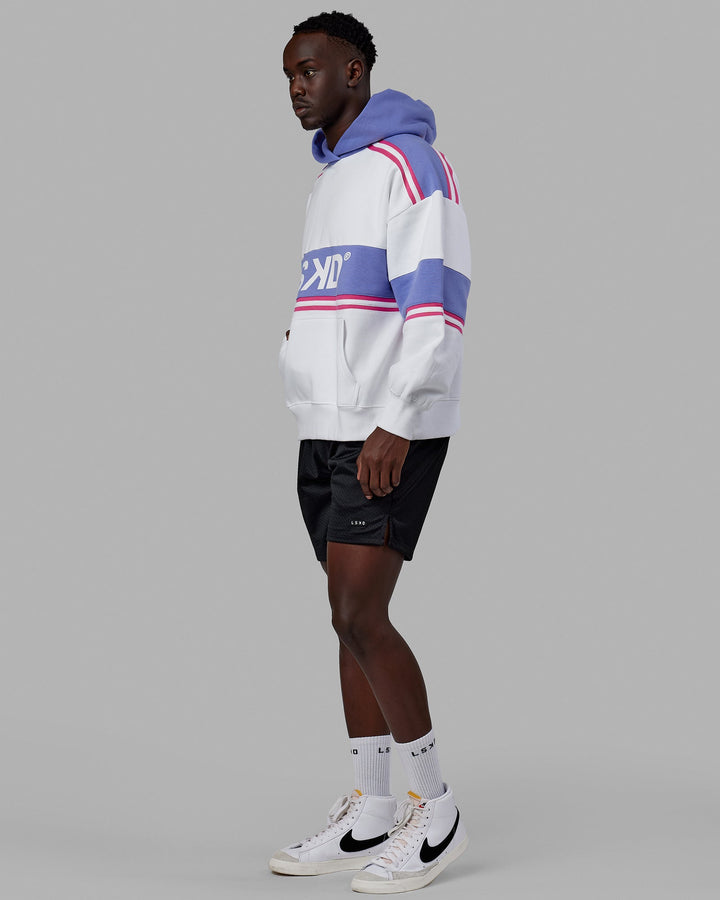 Unisex A-Team Hoodie Oversize - White-Cornflower Blue
