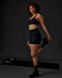 Elixir Ultra High-Rise 4" Short - Black Camo