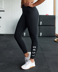 Rep Ultra High-Rise Full Length Legging Pockets - Black-White