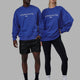 Unisex 1% Better Sweater Oversize - Power Cobalt-White