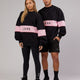 Unisex Extra Time Sweater Oversize - Black-Petal Pink