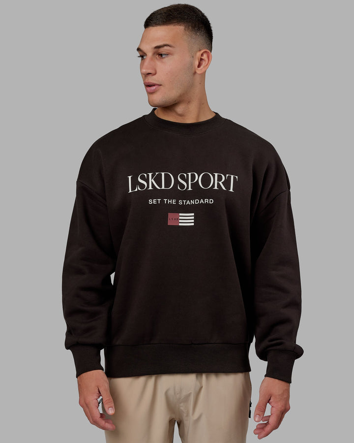 Unisex Flag Sweater Oversize - Dark Walnut