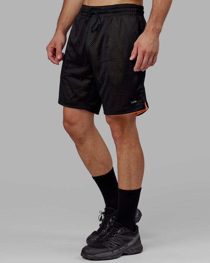 Hyper Reversible Basketball Short - Black-Tangerine