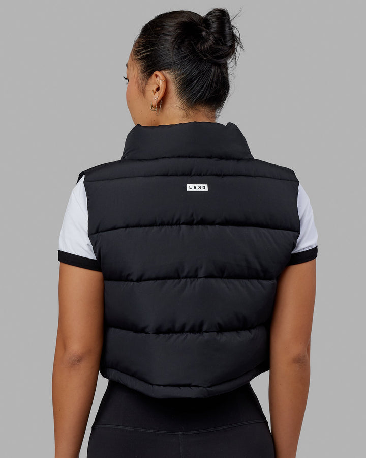 Layer Up Cropped Vest - Black