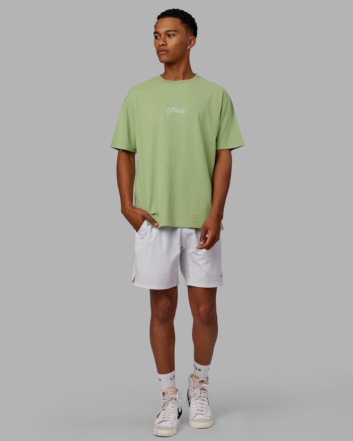 Unisex Mad Happy Heavyweight Tee Oversize - Green Fig
