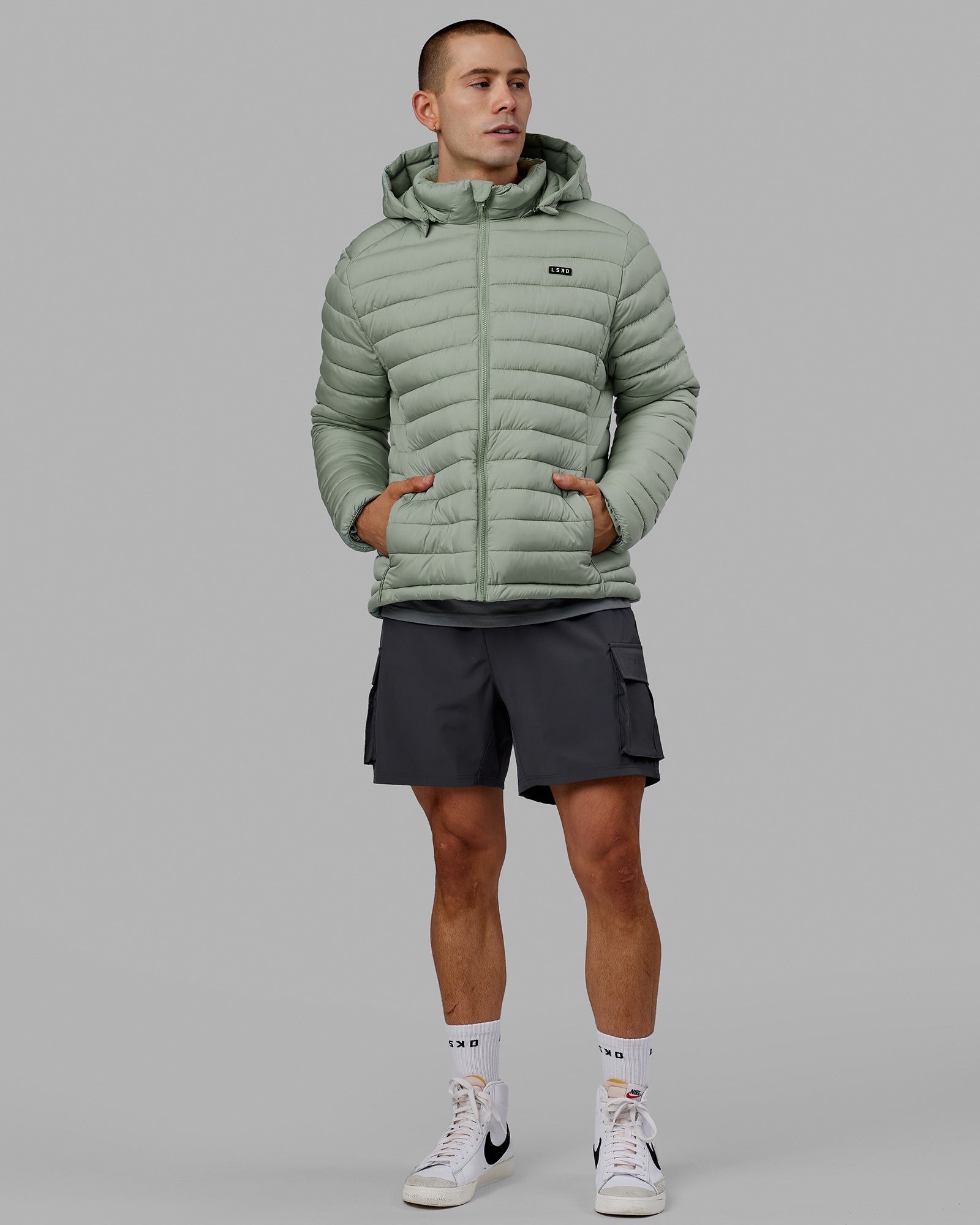 Green nike sales puffer jacket