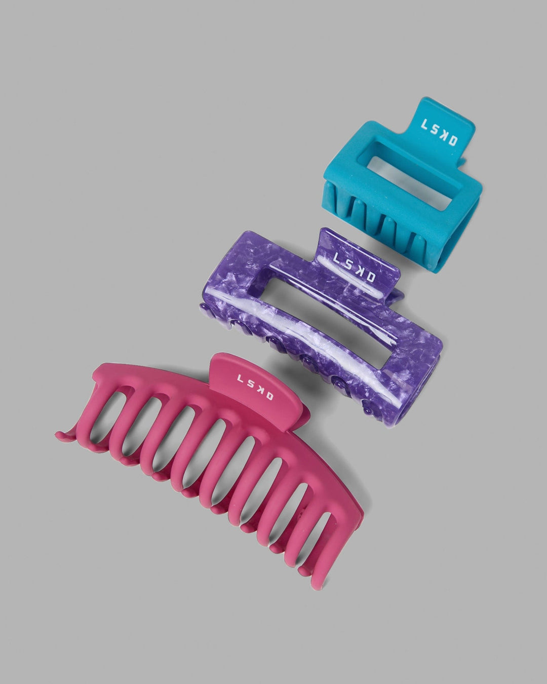 Miami24 Claw Clip 3 Pack - Ultra Pink-Pacific Blue-Iris