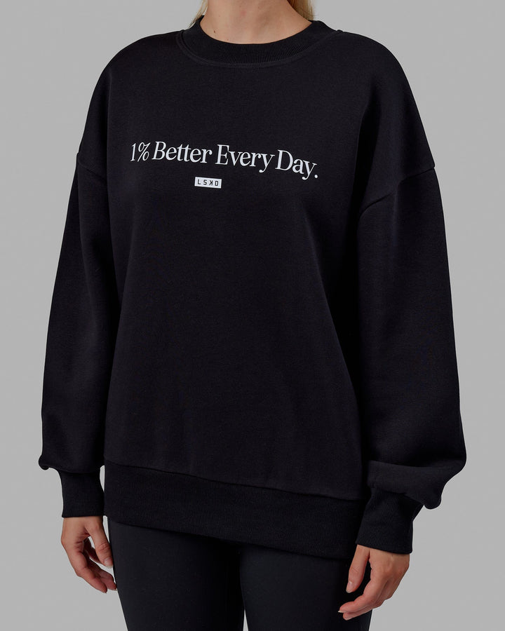Unisex 1% Better Sweater Oversize - Black-White