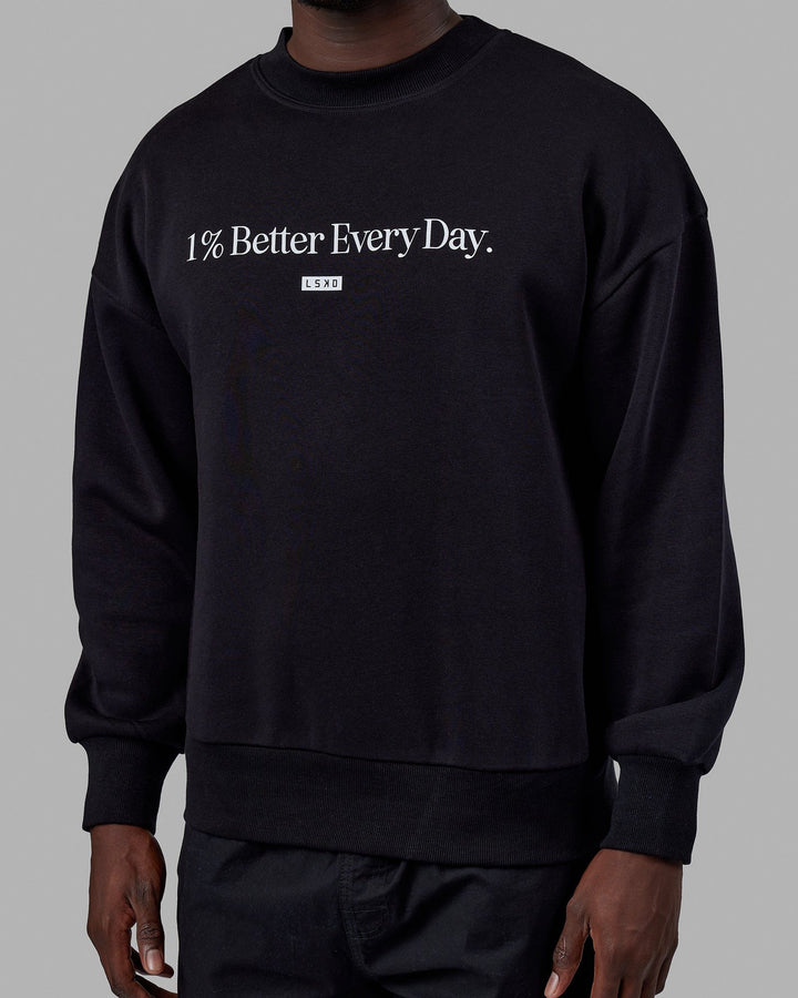 Unisex 1% Better Sweater Oversize - Black-White