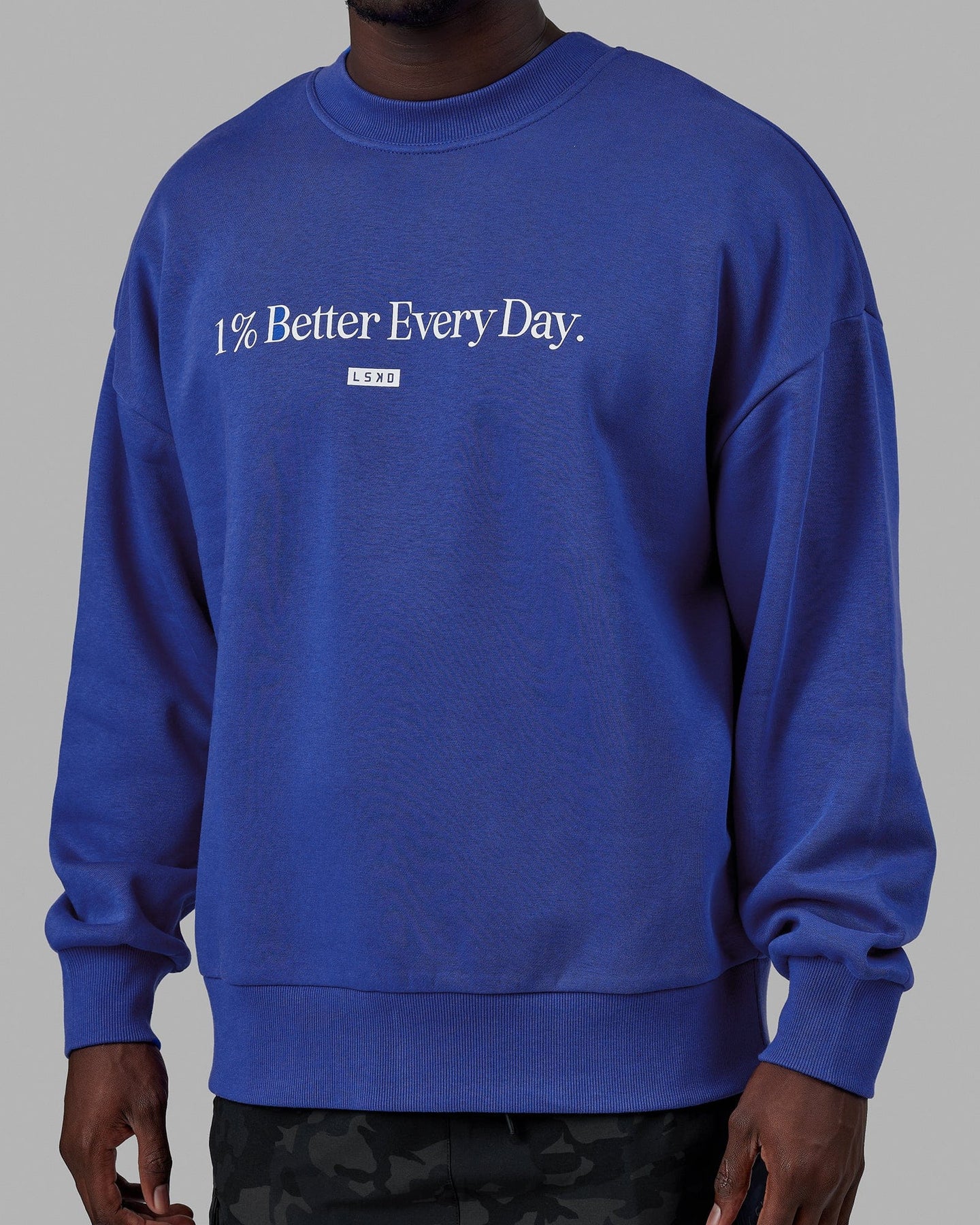 Unisex 1% Better Sweater Oversize - Power Cobalt-White | LSKD – LSKD US