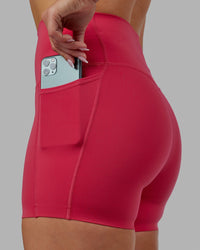 Elixir Ultra High-Rise 4" Short Pockets - Raspberry