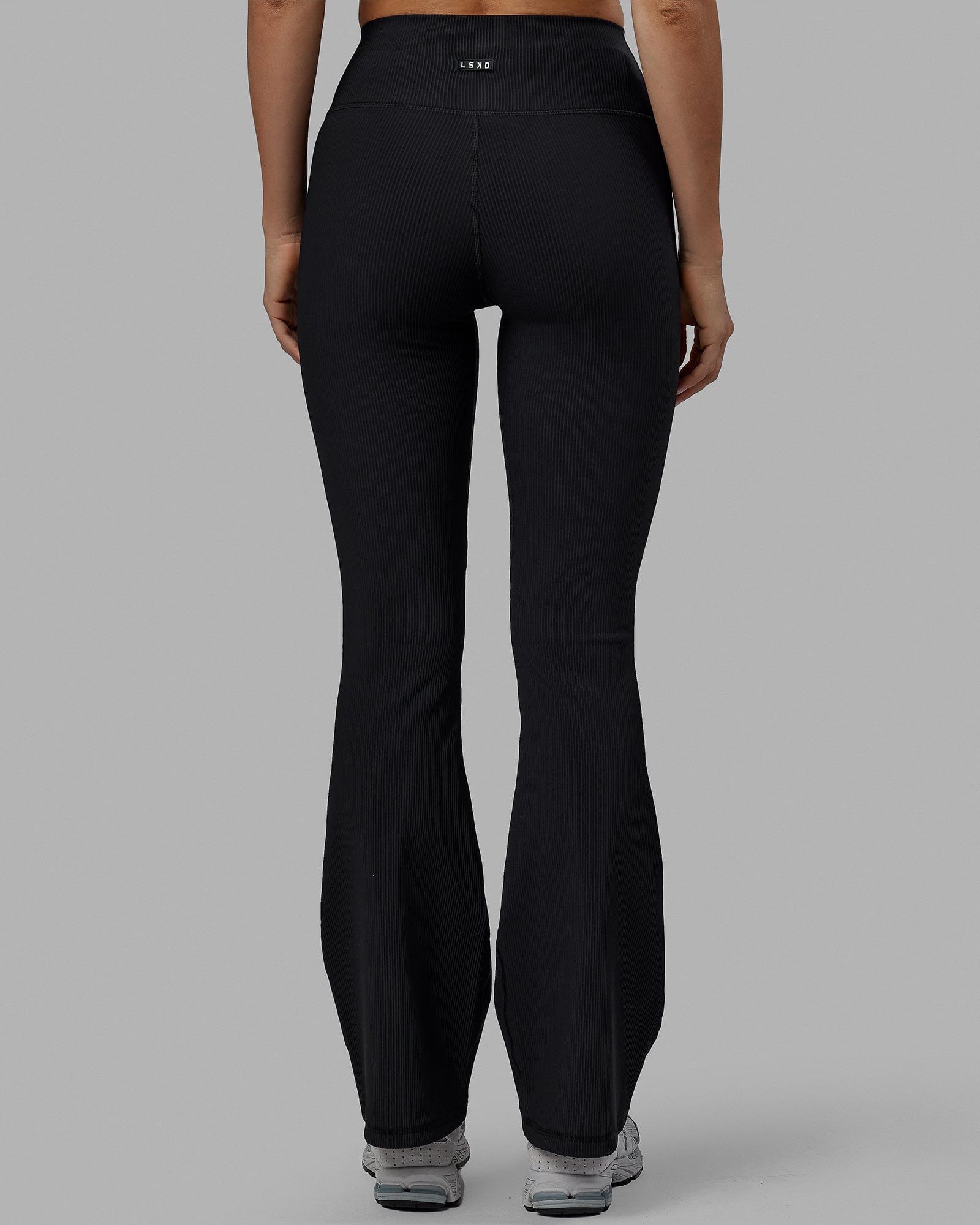 Everyday Ribbed Flared Leggings - Black