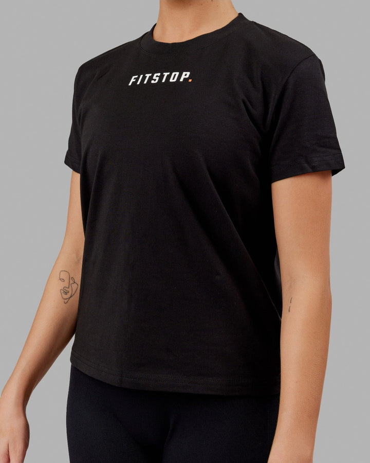 Fitstop Fast FLXCotton Tee - Black-White
