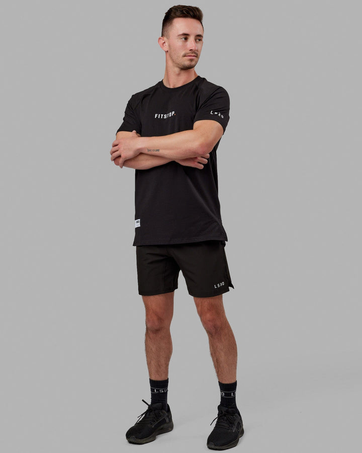 Fitstop Fast FLXCotton Tee - Black-White
