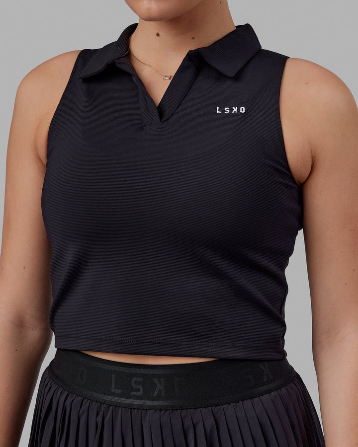 Fairway Collared Tank - Black