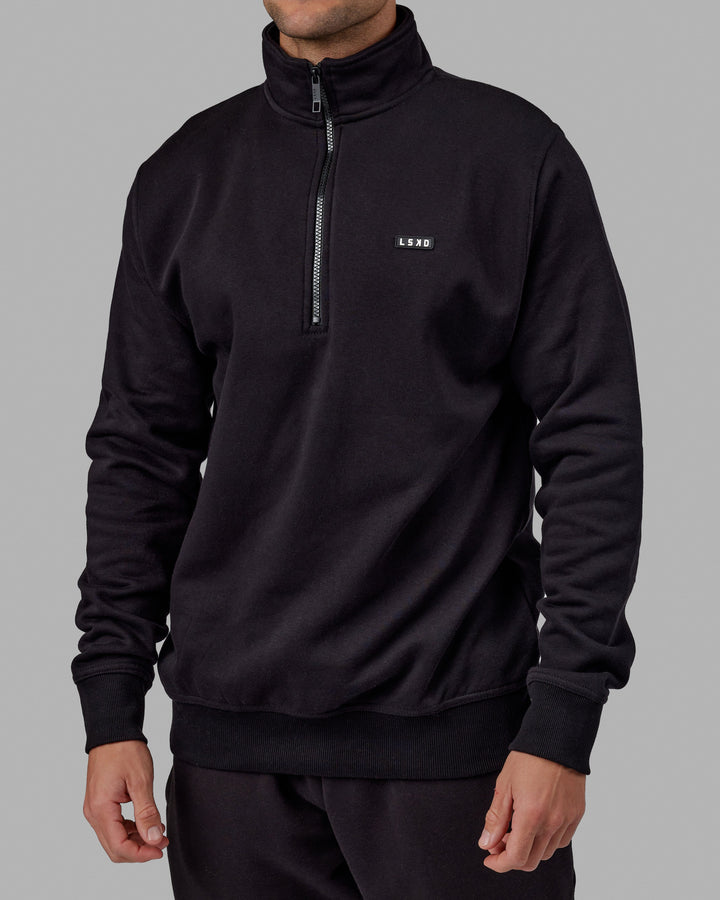 Unisex Fundamental 1/4 Zip Sweater - Black