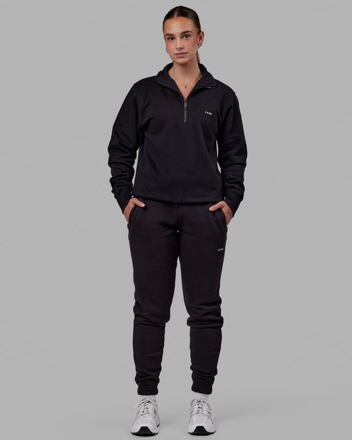Unisex Fundamental 1/4 Zip Sweater - Black
