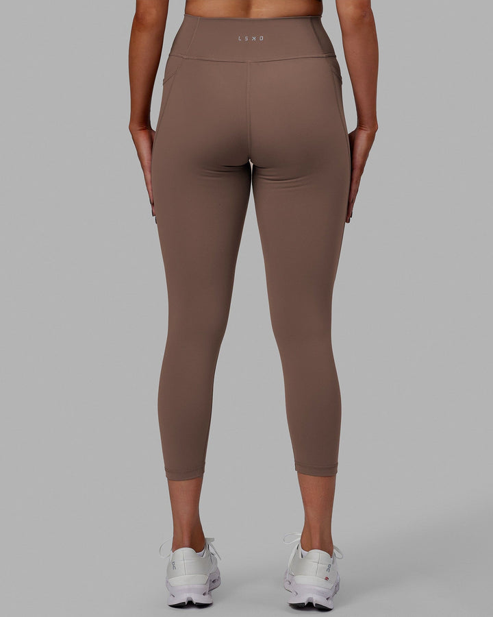 Fusion 7/8 Length Leggings With Pockets - Deep Taupe
