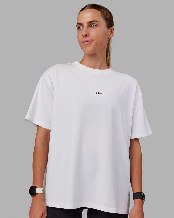 Go-To FLXCotton Oversized Tee - White-Black
