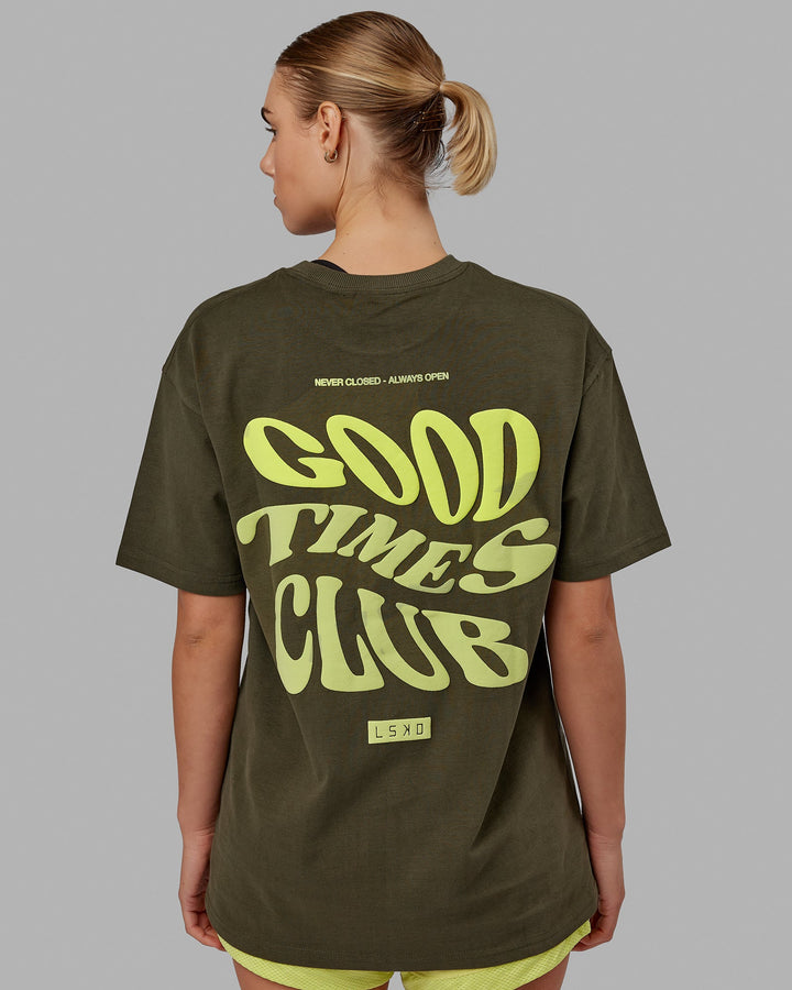 Unisex Good Times Heavyweight Tee Oversize - Forest Night-Mint