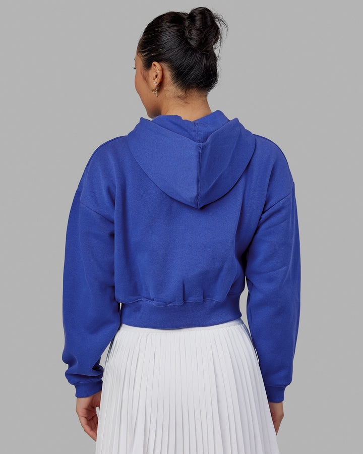 Guild Cropped Hoodie - Power Cobalt-White