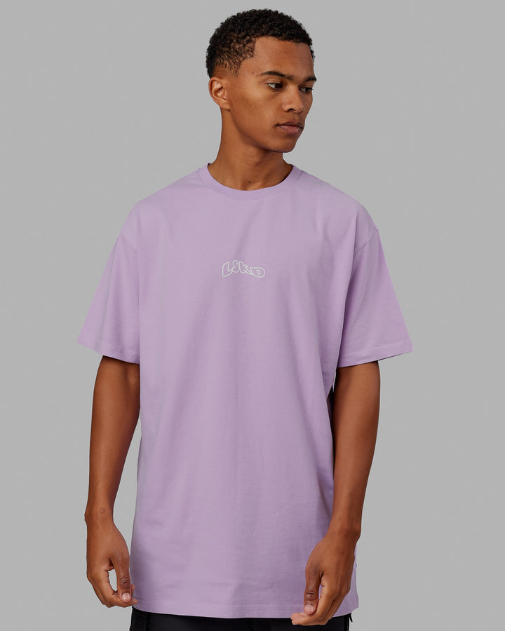 Mad Happy Heavyweight Longline Tee Oversize - Pale Lilac