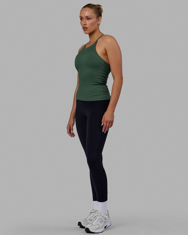 Minimal Seamless Ribbed Tank - Dark Forest
