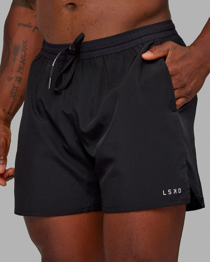 Pace 5" Lined Performance Short - Black-Reflective