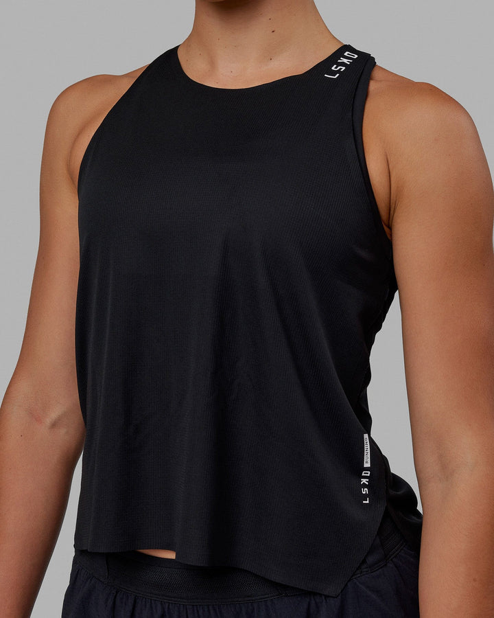 Race Day Performance Tank - Black-White