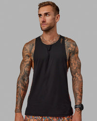Race Day Tank Printed - Black-Energy Orange
