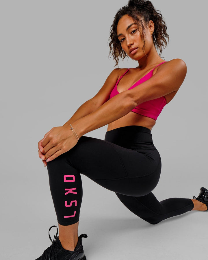 Rep 7/8 Length Legging - Black-Boysenberry