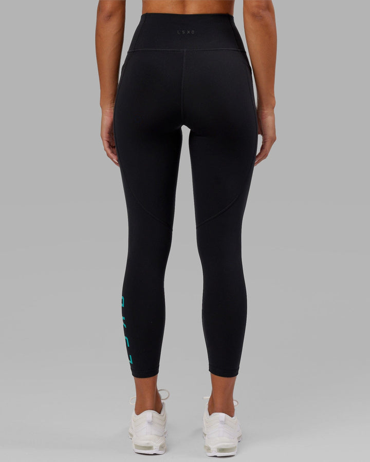 Rep 7/8 Length Leggings - Black-Hyper Teal
