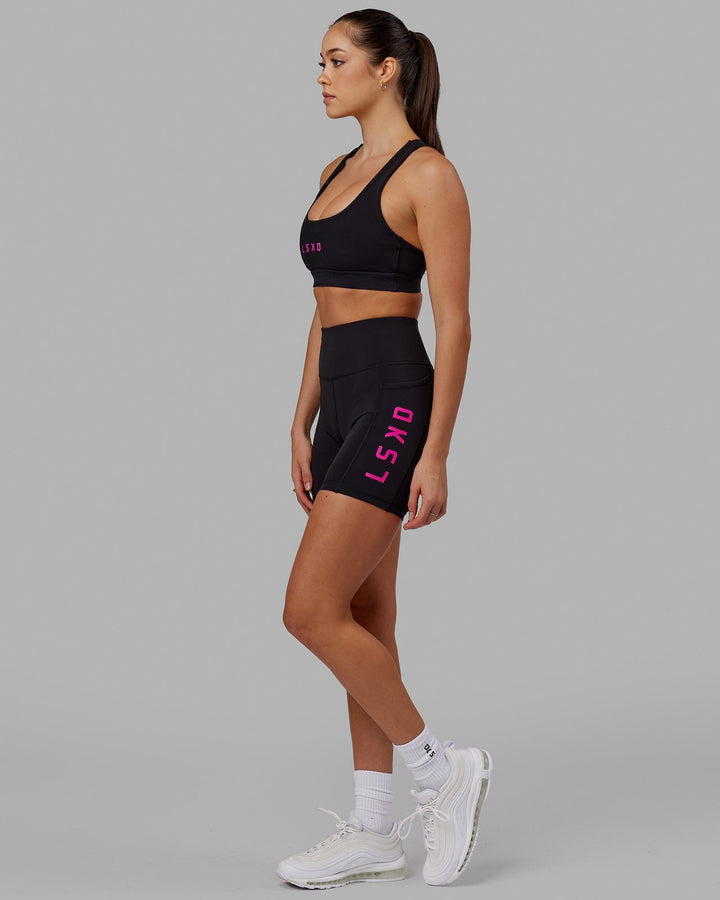 Rep Mid-Length Short - Black-Neon Magenta