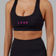 Rep Sports Bra Small Logo - Black-Neon Magenta