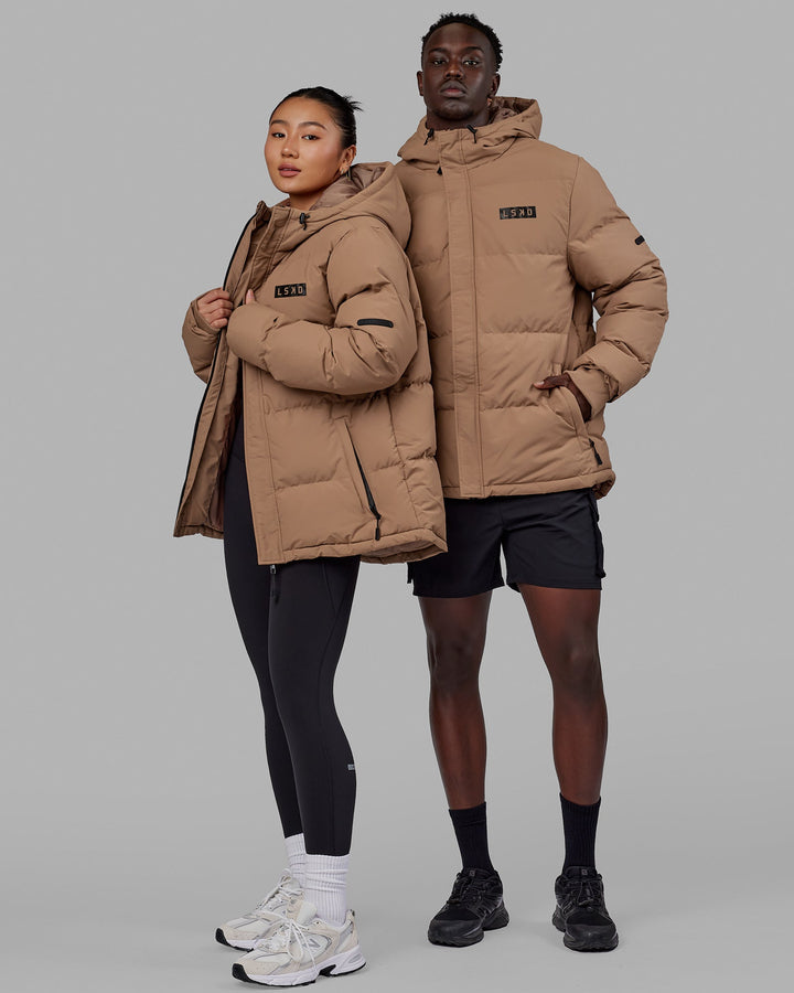Unisex Roasted Puffer Jacket Oversize 23 - Raw Umber