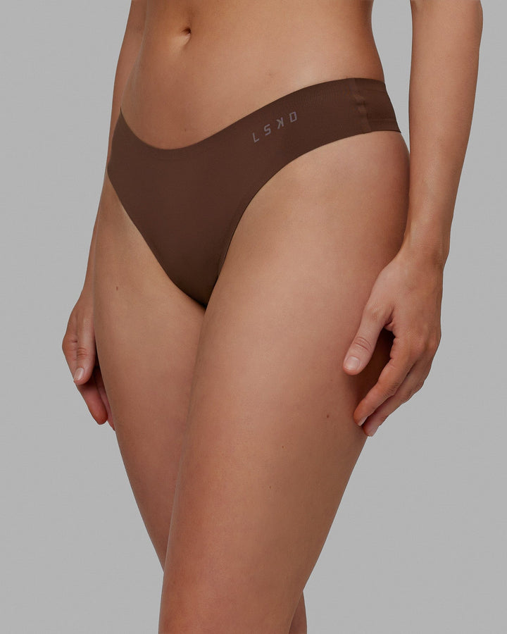 Seamless Thong 3 Pack - Cocoa
