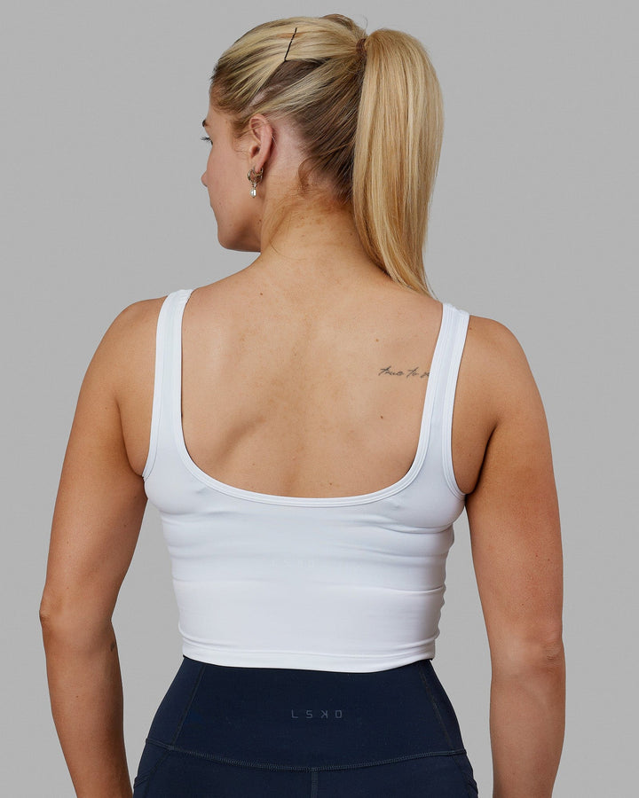 Staple Active Cropped Tank - White