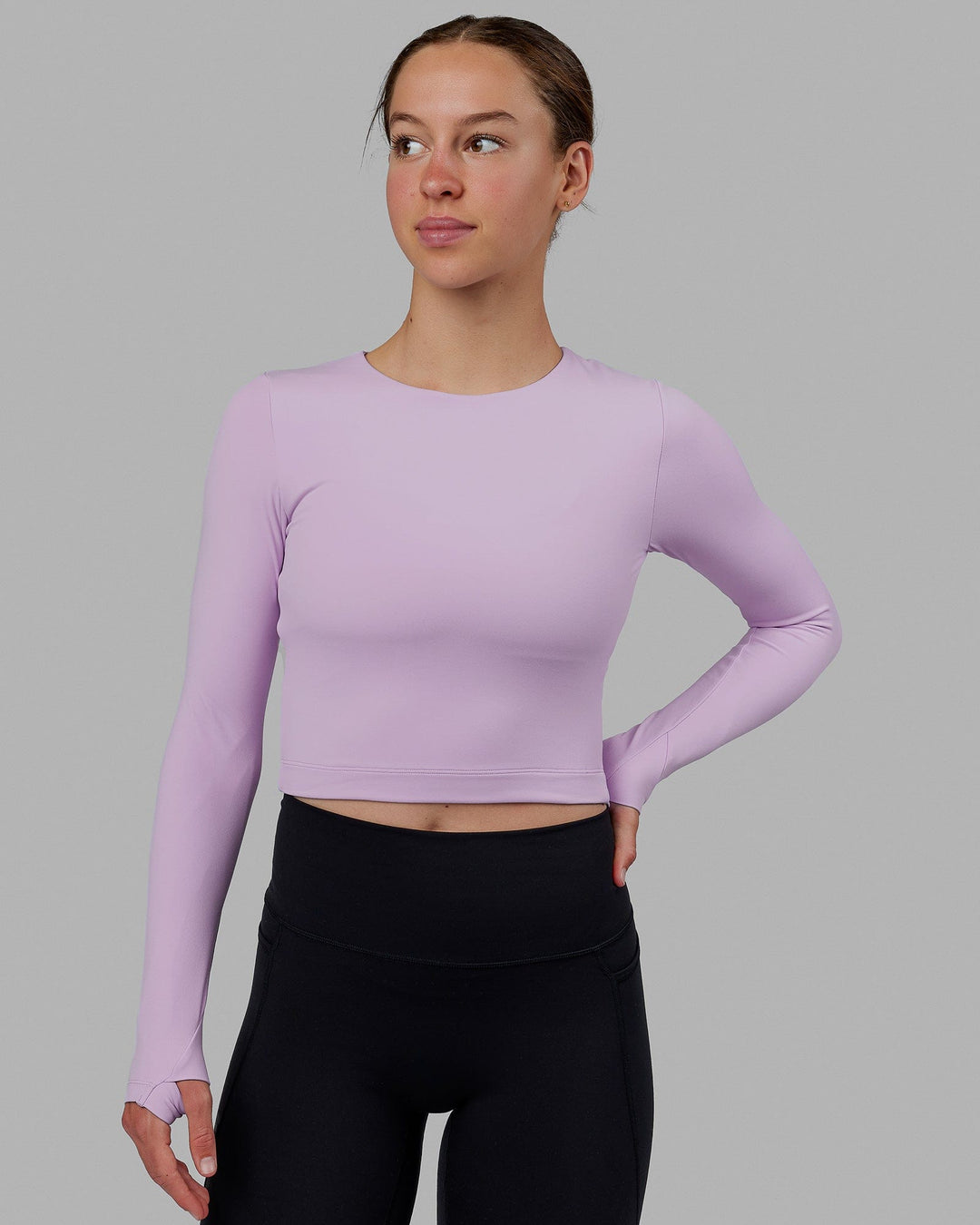 Staple LS Cropped Tee - Pale Lilac