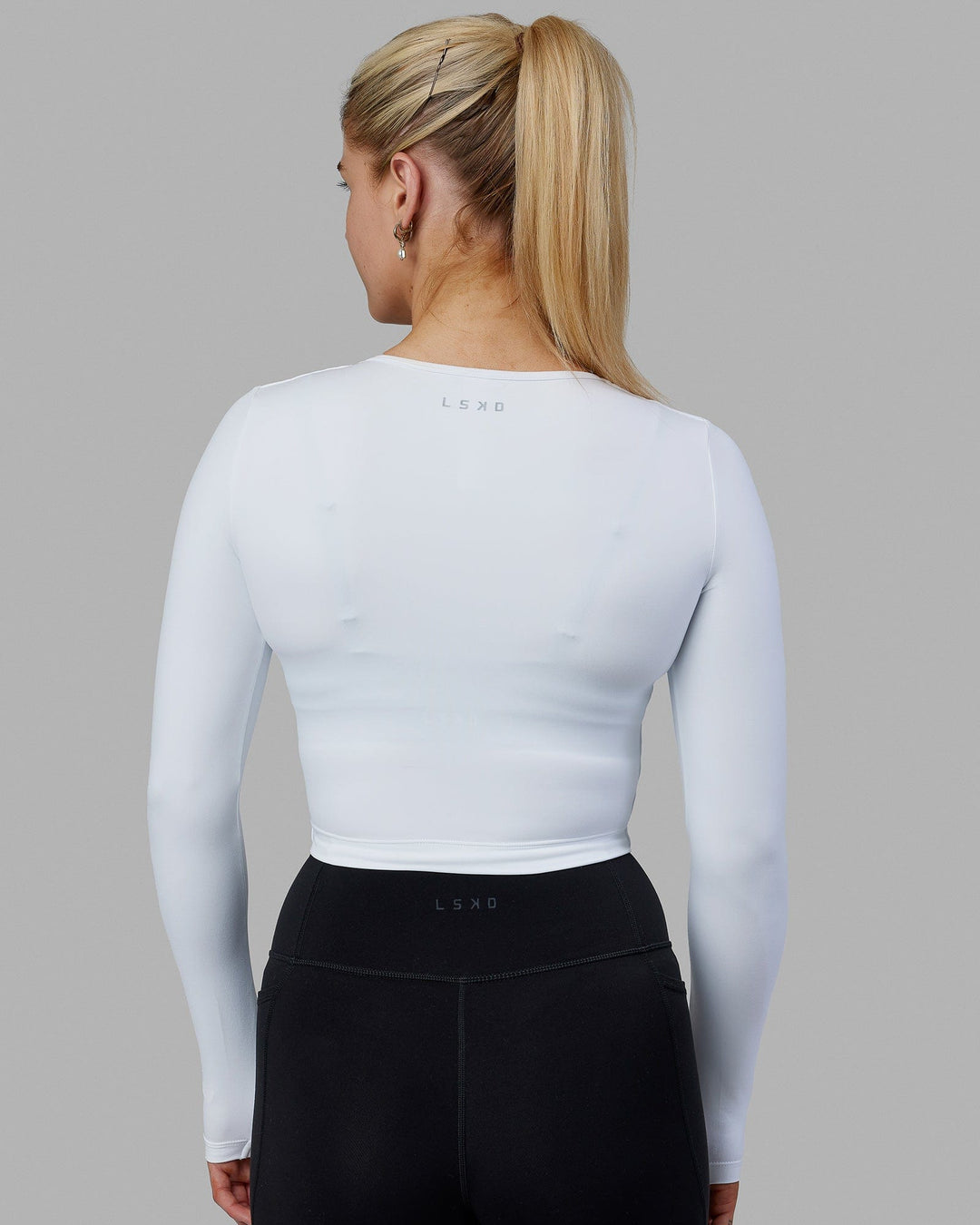 Staple Long Sleeve Cropped Tee - White