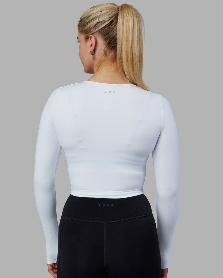 Staple Long Sleeve Cropped Tee - White
