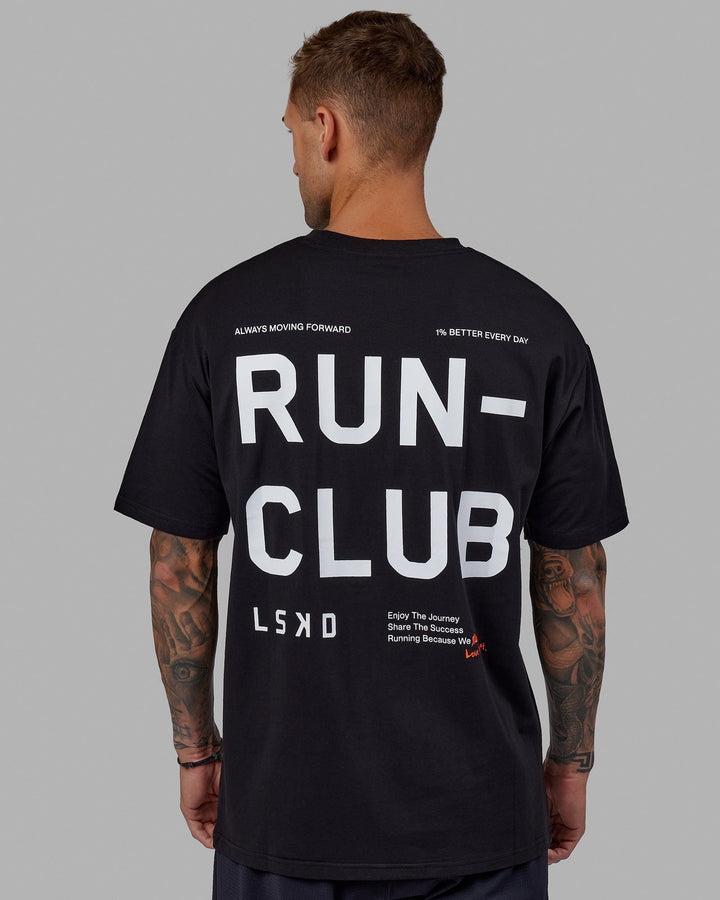 Unisex Love The Run FLXCotton Tee Oversize - Black-White
