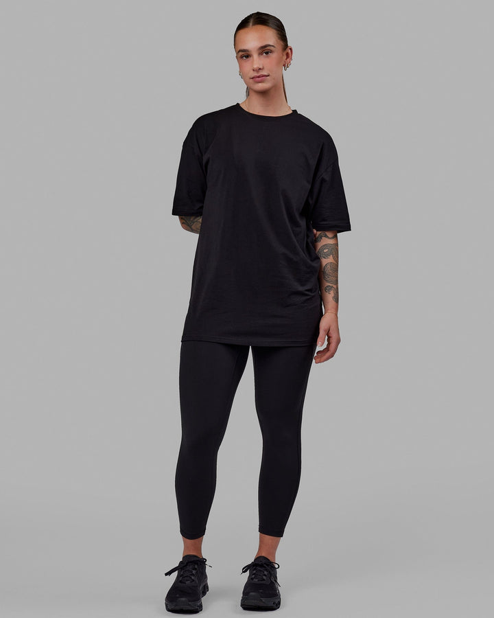 Unisex Love The Run FLXCotton Tee Oversize - Black-White
