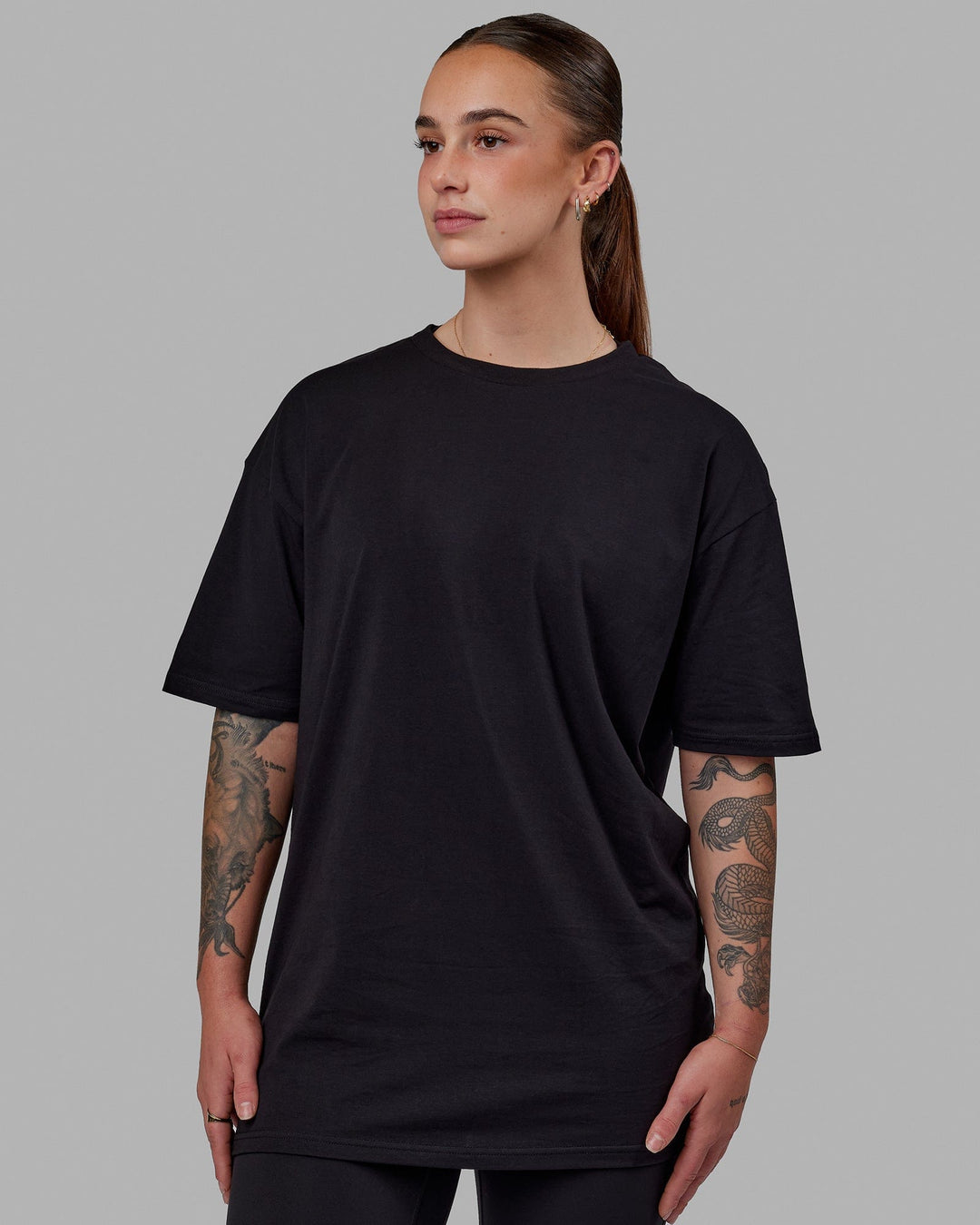 Unisex Love The Run FLXCotton Tee Oversize - Black-White