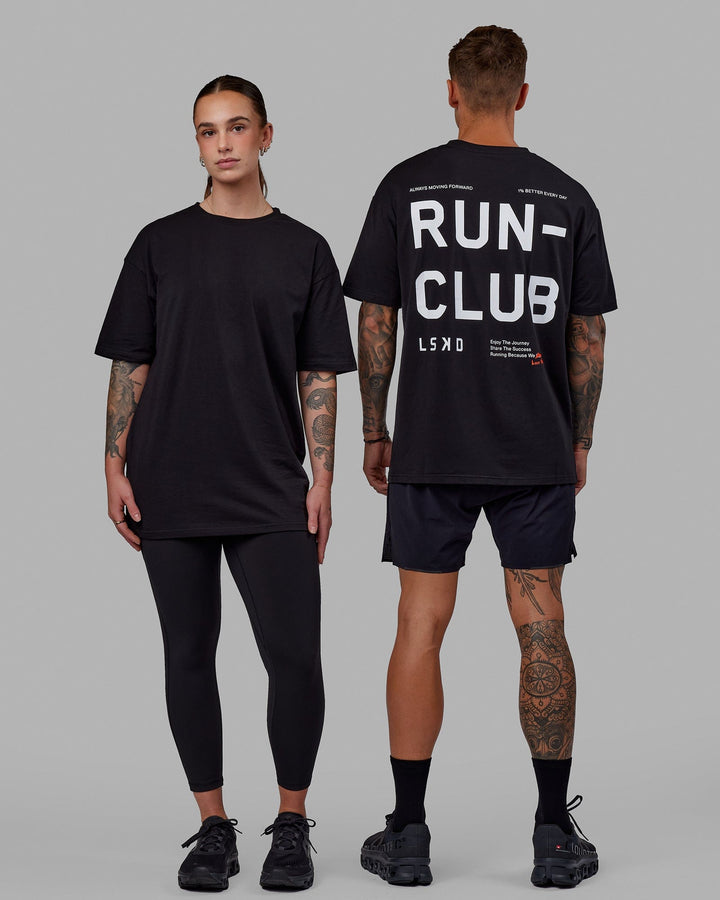 Unisex Love The Run FLXCotton Tee Oversize - Black-White
